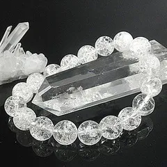 クラック水晶ブレスレット【10mm／内径14～18cm選択可能】｜開運・厄除けのお守り｜爆裂水晶 Crack Crystal 天然石 パワーストーン