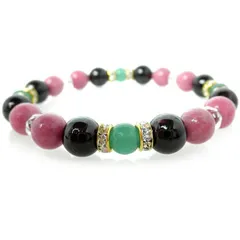 アベンチュリン＆ガーネット＆ロードナイトブレスレット 【LLサイズ（内径19～20cm）／6mm・8mm】｜恋愛運・人間関係・前向きな心のお守り｜ 砂金水晶 柘榴石 薔薇輝石 Aventurine Garnet Rhodonite 天然石 パワーストーン