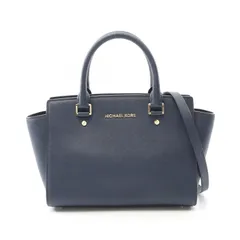 マイケルコース Michael Kors ハンドバッグ SELMA セルマ ミディアム サッチェル 30S3GLMS2L ネイビー レザー 2WAYハンドバッグ レディース Used B