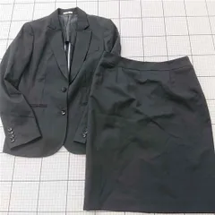 ◇ Θ スーツセレクト SUIT SELECT レディーススカートスーツセットアップ ブラック系 11号 レディース E  【1511100016024】