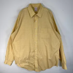 古着 ブルックスブラザーズ Brooks Brothers 長袖シャツ カラーステイ 胸ポケ TRADITIONAL FIT L  イエロー系 チェック メンズ
