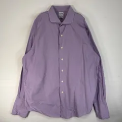 古着 ブルックスブラザーズ Brooks Brothers 長袖シャツ USA製 ドレス カラーステイ L  パープル系 チェック メンズ