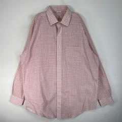 古着 ブルックスブラザーズ Brooks Brothers 長袖シャツ カラーステイ TRADITIONAL FIT 胸ポケ L  レッド系 チェック メンズ