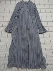 ◇ ⊂ ワンピース レイビームス Ray BEAMS プリーツロングワンピース グレー系 レディース E  【1511110033165】