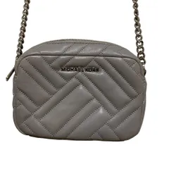 良品 MICHAEL KORS マイケルコース キルティング ショルダーバッグ グレー レディース 古着 中古 USED