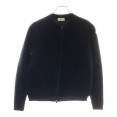 MONCLER (モンクレール) 17AW ワッペンロゴ ニット切り替え ジップアップ クルーネック ダウンジャケット ネイビー C20939480030 98145