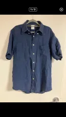 Brooks Brothers ブルックス・ブラザーズ リネン ネイビー 半袖 シャツ