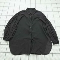 ◇ Θ ジーナシス JEANASIS JS063526MC コットンギャザースリーブシャツ ブラック系 レディースF E  【1511110048572】