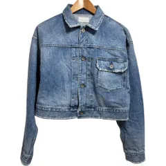 美品 upper hights アッパーハイツ THE CROPPED JEAN JK クロップド デニムジャケット Gジャン ブルゾン 0 インディゴブルー レディース 古着 中古 USED