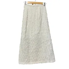 美品 23SS MACPHEE マカフィー トゥモローランド カットジャカード セミフレアロングスカート サイズ34 ホワイト レディース 古着 中古 USED