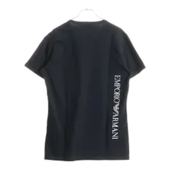 EMPORIO ARMANI (エンポリオアルマーニ) フロントロゴプリント Vネック半袖Tシャツカットソー ブラック