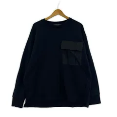 nano universe ナノユニバース クルーネック ポケット付きスウェット sizeL/ブラック