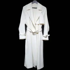 良品 23区 ポリエステルツイルストレッチ ベルテッド トレンチコート スプリングコート サイズ40 ホワイト レディース 古着 中古 USED