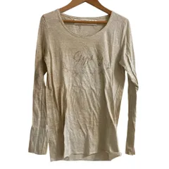 美品 NATURAL VINTAGE GOA ナチュラルヴィンテージゴア ジプシープリント ロングスリーブ カットソー ベージュ レディース 古着 中古 USED