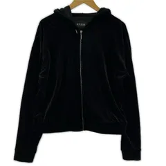 GUESS ゲス ジップアップ ベロアパーカー sizeM/ブラック