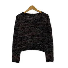 UNTITLED  アンタイトル 総柄ニット size2/ブラック×レッド