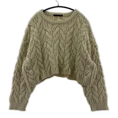 Heather ヘザー ケーブル編み ショートニット size F/ベージュ