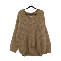 美品 ZARA ザラ タグ付き Vネック プルオーバーニット sizeS/ベージュ