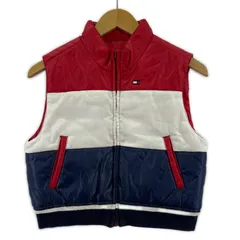 TOMMY HILFIGER トミーヒルフィガー  中綿ベスト size6X/ネイビー×レッド×ホワイト