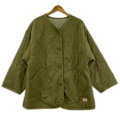 JaVa ジャバ ノーカラー 中綿 キルティングジャケット sizeM/オリーブ