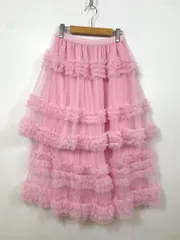 me+em select ミームセレクト 定価5720円 シアーフリルレイヤードボリュームチュール スカート sizeF/ピンク ■■レディース