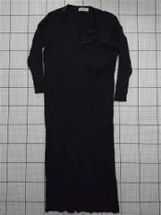 ◇ ⊂ ユナイテッドアローズ グリーンレーベルリラクシング リブニットワンピース ブラック系 レディース E  【1511250009501】