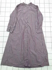 ◇ ⊂ ワンピース オペークドットクリップ OPAQUE.CLIP ストライプシャツワンピース パープル系 レディース M E  【1511250009068】