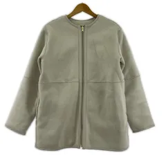 grove グローブ ボア フェイクスエード ノーカラー リバーシブルジャケット sizeM/アイボリー