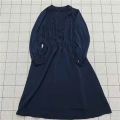 ◇ ⊇ ルエ ブティック RUE BOUTIQUE 長袖ワンピース ネイビー系 Sサイズ レディース E  【1511250009969】