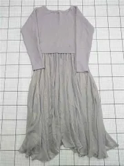 ◇ ⊂ ワンピース ナイスクラップ NICE CLAUP ニット切替シフォンワンピース ラベンダー系 レディース E  【1511250010460】