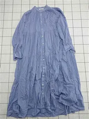 ◇ ⊂ ワンピース シンプリシテェ SIMPLICITE バンドカラーシャツワンピース ペチコート付 ブルー系 レディース E  【1511250010156】