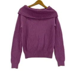 UNTITLED アンタイトル オフタートルネック リブニット size2/ピンク