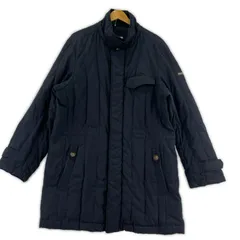 CROCODILE クロコダイル 中綿 ジップアップ ロングコート sizeL/ネイビー