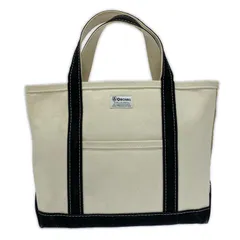 ORCIVAL オーシバル キャンバス生地トートバッグ/アイボリー×ブラック