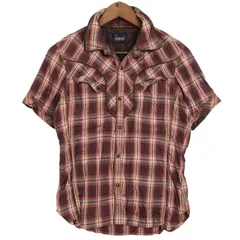 NICOLE CLUB FOR MEN ニコルクラブ フォーメン 春夏 襟ワイヤー★ チェック柄 ウエスタン シャツ Sz.46 メンズ