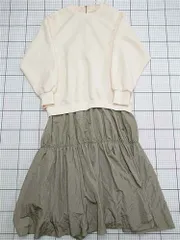 ◇ ⊇ ワンピース ドゥドゥ DouDou DDZ1041109A0002 バイカラーワンピース ベージュ系 レディース E  【1511250012174】