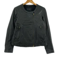 URBAN RESEARCH アーバンリサーチ レザー ノーカラーライダースジャケット sizeFREE/ブラック