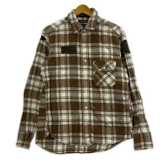 BACK NUMBER バックナンバー チェック フランネル長袖シャツ sizeM/ブラウン×ホワイト
