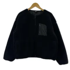 PUMA プーマ ノーカラー ボアジャケット sizeM/ブラック