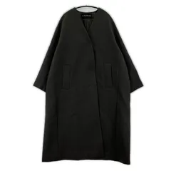 LOUNIE ルーニィ ノーカラー ロングコート size38/ダークブラウン