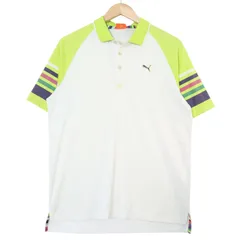 PUMA GOLF プーマ ゴルフ  春夏 ロゴプリント★ 半袖 ポロシャツ スポーツウェア ゴルフウェア  Sz.48　メンズ