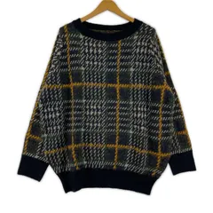 n'Or LABEL ノアールレーベル グレンチェック ニットセーター size2/ネイビー
