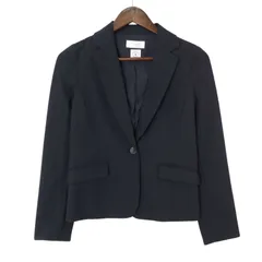 index インデックス DELEGANT 通年 ストレッチ★ テーラード ジャケット Sz.S レディース 紺のサムネイル