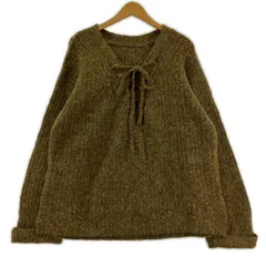 LOWRYS FARM ローリーズファーム レースアップネック ミックスカラーニット sizeF/ライトブラウン系