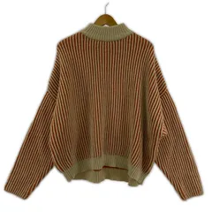 SELECT MOCA セレクトモカ ストライプ  ハイネックニット sizeF/オレンジ×ベージュ