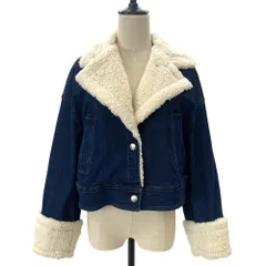 美品 22AW スナイデル ライナー付き ボア デニム バリエショートジャケットコート 1 インディゴ レディース 古着 中古 USED