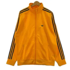 adidas アディダス ロゴ刺繡 トラックジャケット sizeS/オレンジ