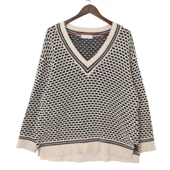 Simplicite シンプリシテェ 秋冬 ニット★ 幾何学 ブロック セーター Vネック プルオーバー ニット Sz.F レディース