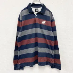 古着 used　Canterbury　カンタベリー　長袖ラガーシャツ　ボーダー柄　マルチカラー　XLサイズ