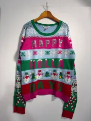 U S A クリスマス アグリーニット L